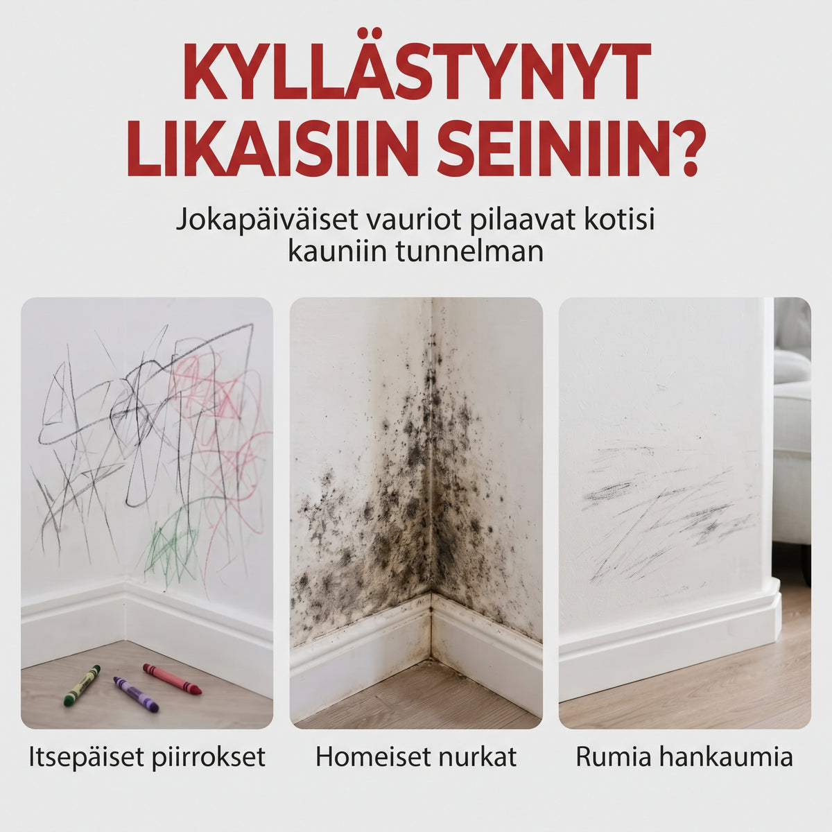 Vedenkestävä seinänkorjaustahna telalla