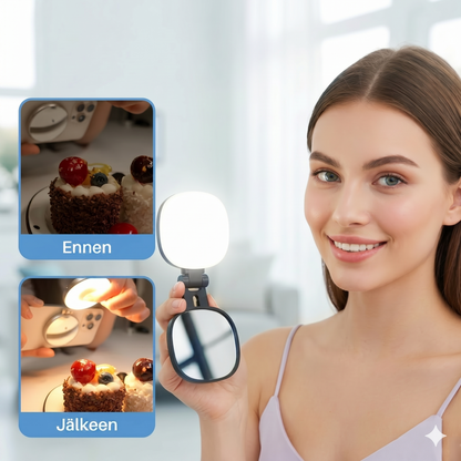 3-in-1 puhelinteline, peili ja magneettinen selfie-täytevalo