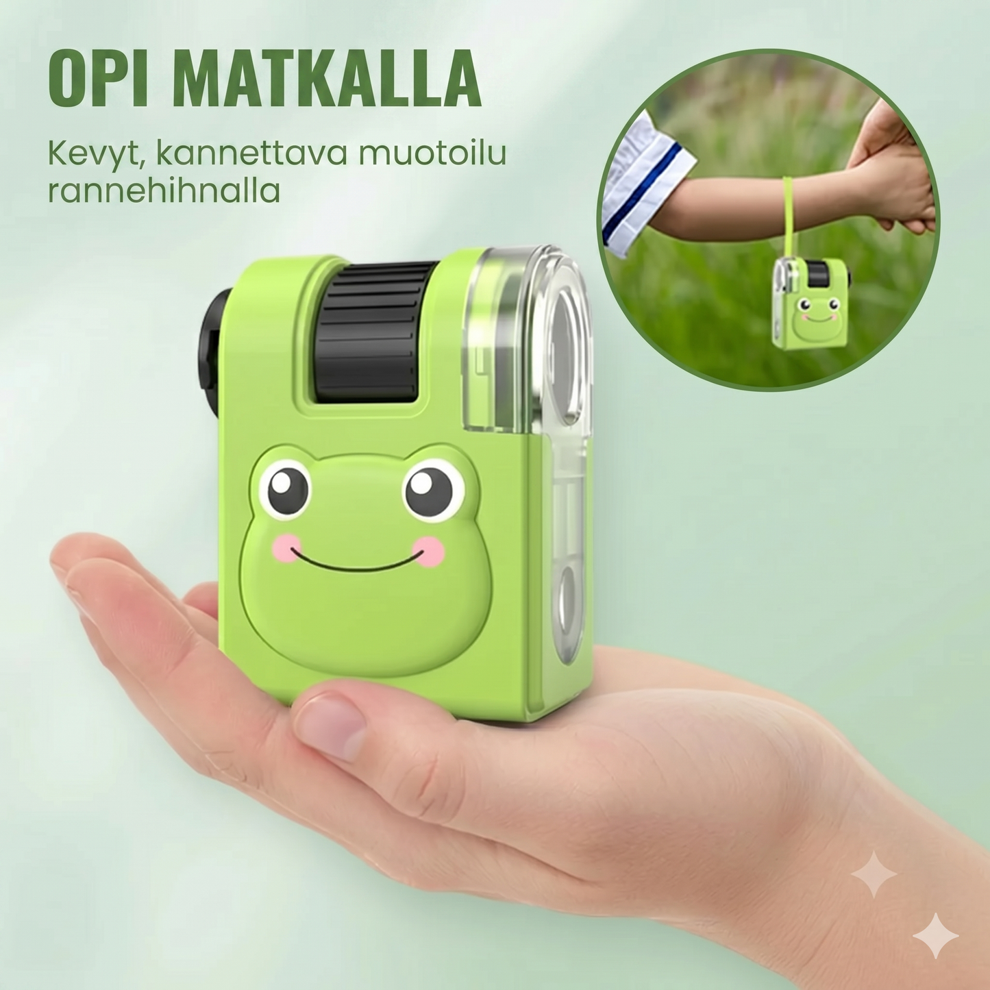 Kannettava opetuskäyttöön tarkoitettu mikroskooppi puhelinpidikkeellä lapsille