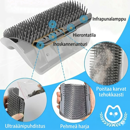 Itsepuhdistuva kissan hierontaharja kulmiin