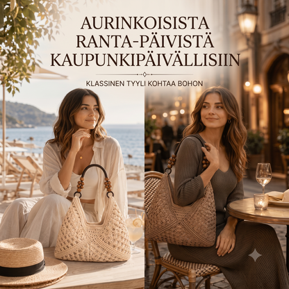 Boho Classic kudottu ostoskassi