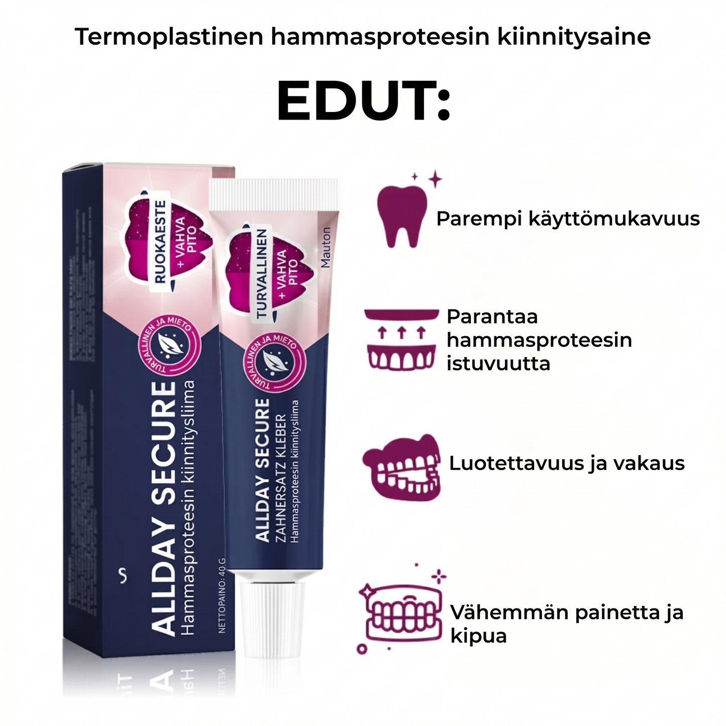 Allday Secure – vahva hammasproteesiliima