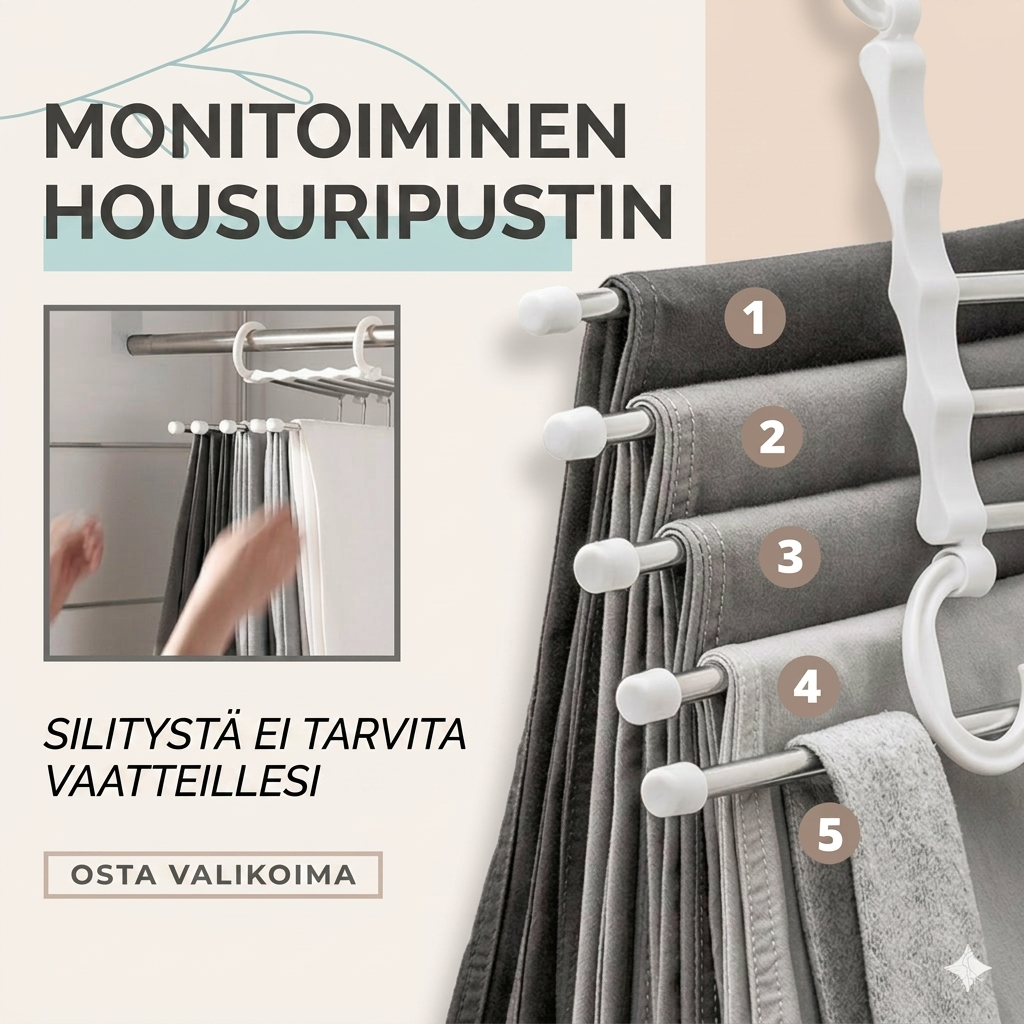 Monitoiminen housuteline
