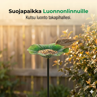 Värikäs lintujen ruokintalaite puutarhaan