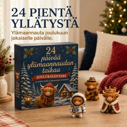 Nelipäiväinen skotlantilainen ylämaankarja-adventtikalenteri