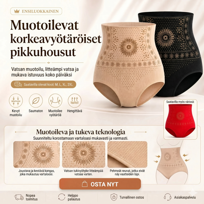 Muotoilevat korkeavyötäröiset shortsit