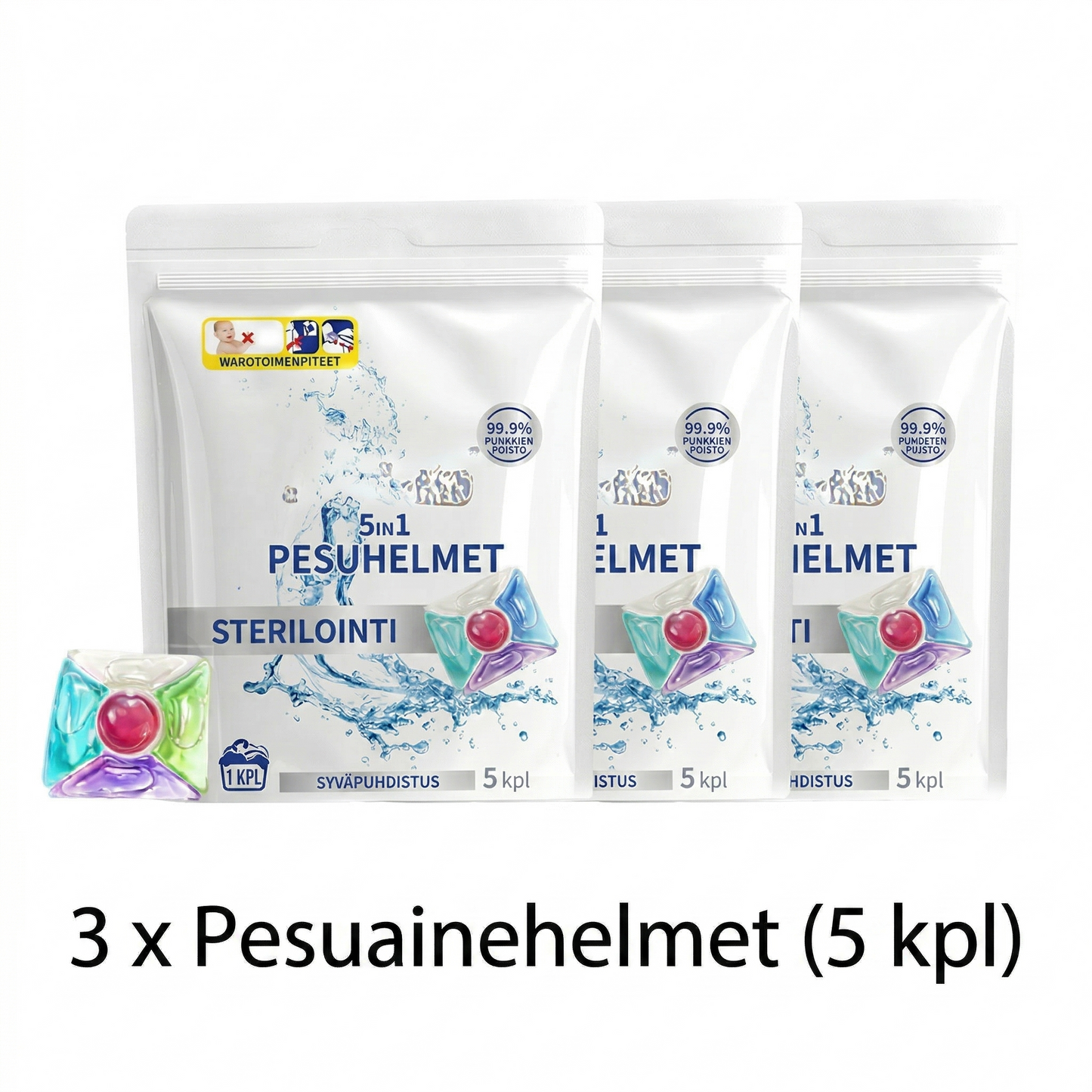 Pesuainekapselit perusteelliseen puhdistukseen ja sterilointiin (11g5 kpl)
