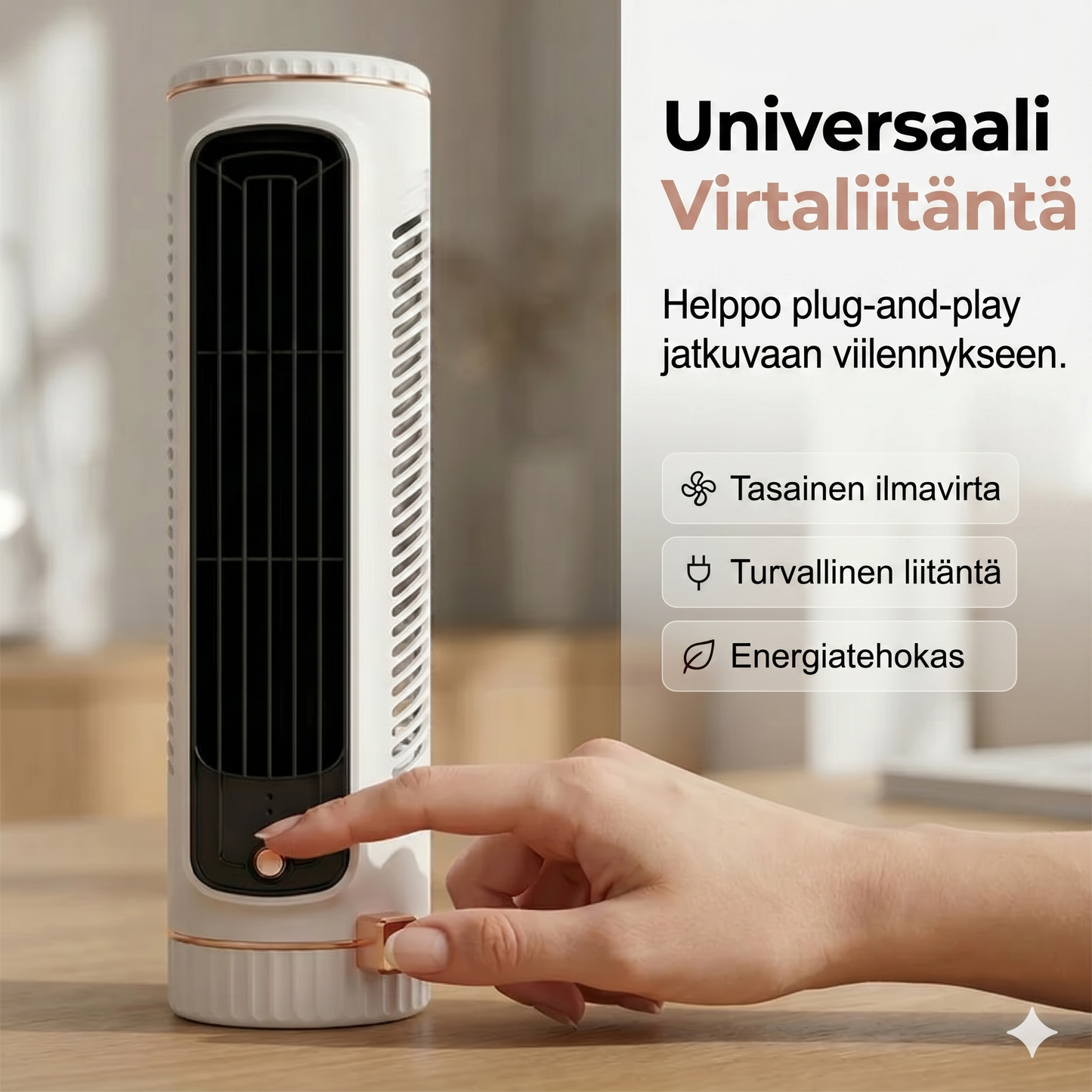 Kannettava USB-tornituuletin 3 nopeudella