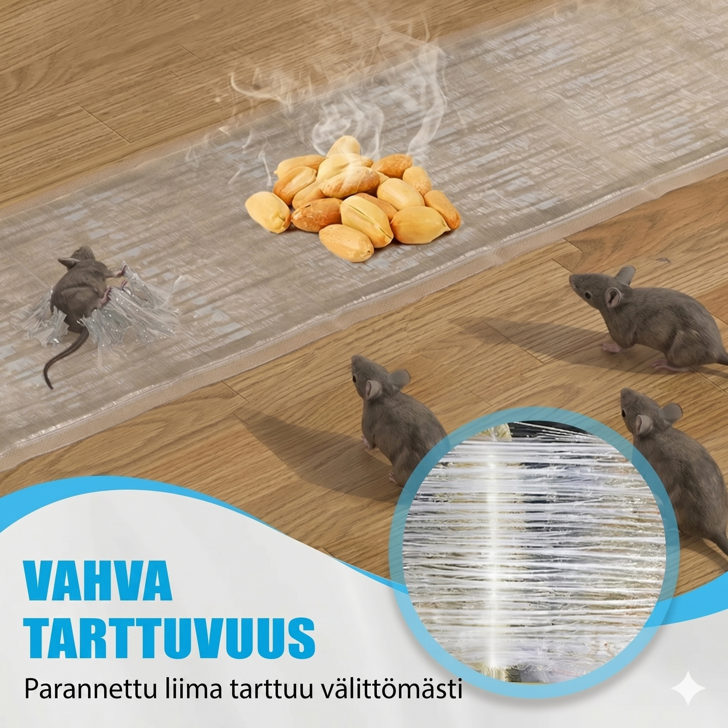 1,2 m suuri läpinäkyvä hiirenloukku