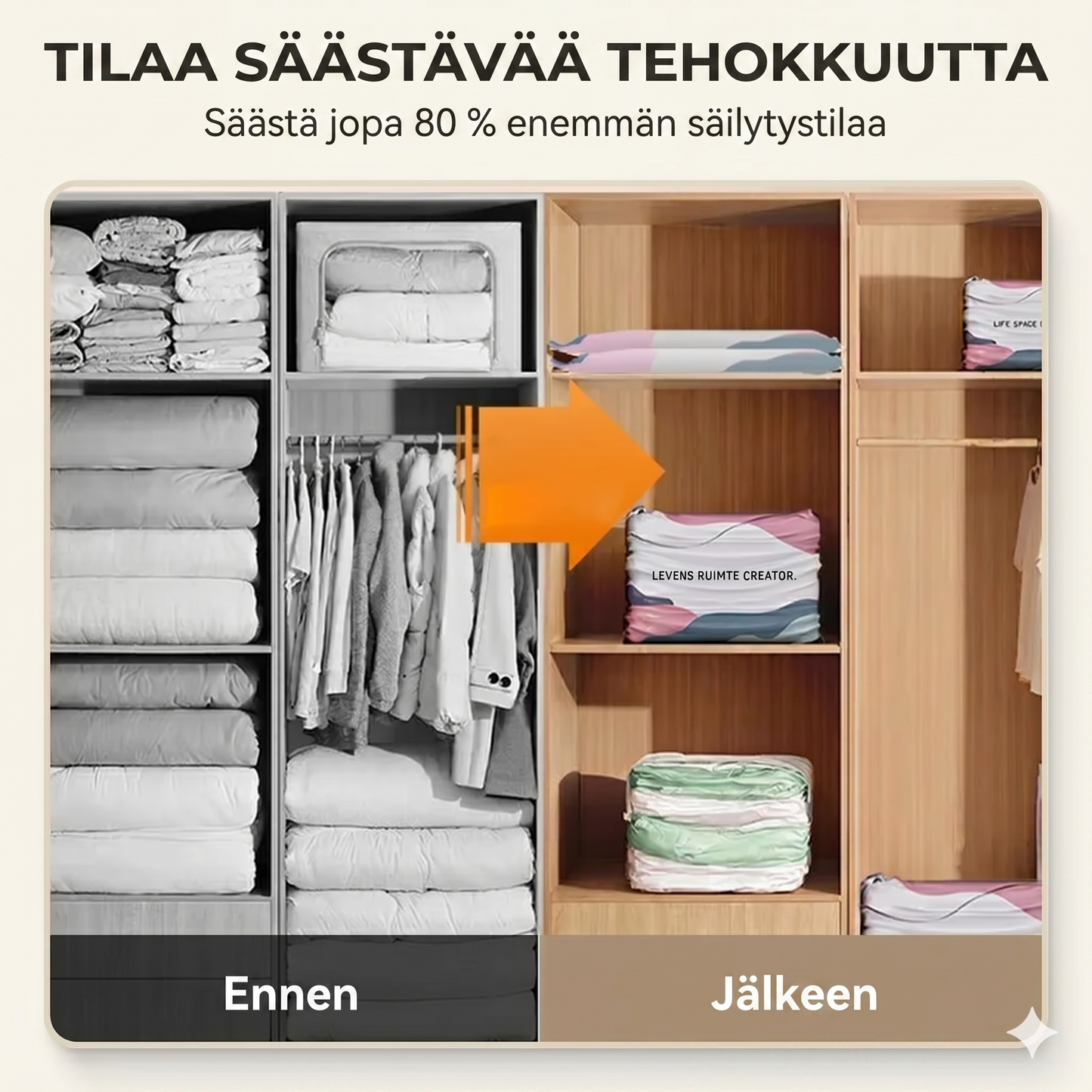Tyhjiöpussit ilman pumppua