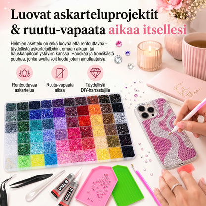 Bedazzle-strassikivisetti 48 000 kpl 60 värissä