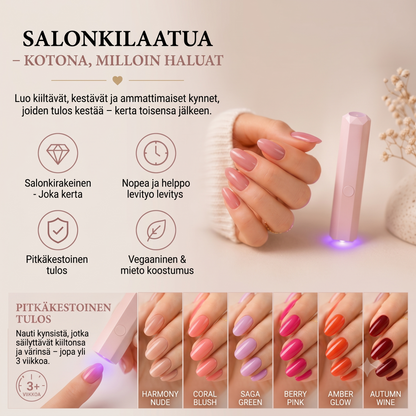 SalonPen 3-in-1 geelikynäsetti UV-LED-lampulla (6 kpl)