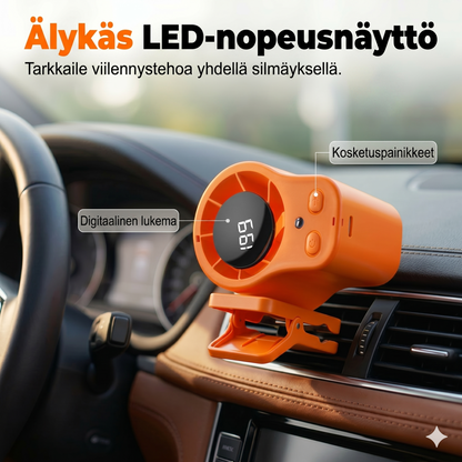 Tuuletin kannatinvarrella – LED-näyttö