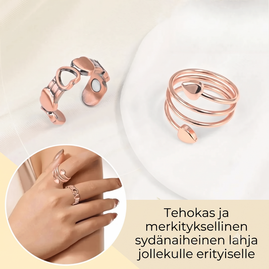 Säädettävä kuparinen hyvinvointisormus magneeteilla