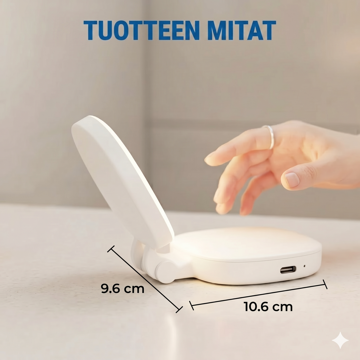 3-in-1 puhelinteline, peili ja magneettinen selfie-täytevalo