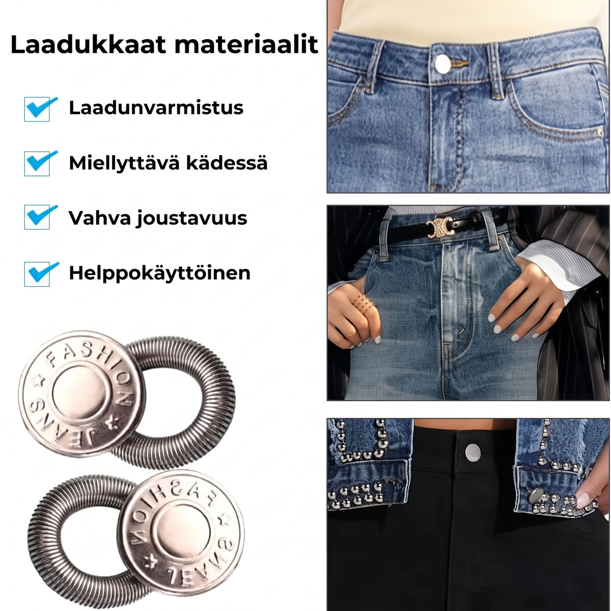 Metalliset napinpidennykset housuihin 10 kappaleen setti