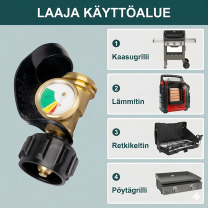 Yleismallinen propaanisäiliön mittari 5–40 paunan nestekaasusäiliöille