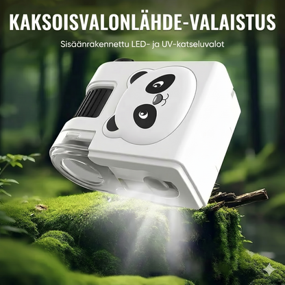 Kannettava opetuskäyttöön tarkoitettu mikroskooppi puhelinpidikkeellä lapsille