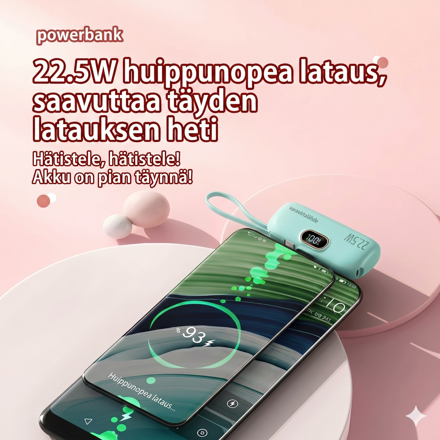 5000 mAh kannettava minivirtapankki puhelimelle