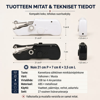 Kompakti sähköinen ompelukone pieniin ompelutöihin