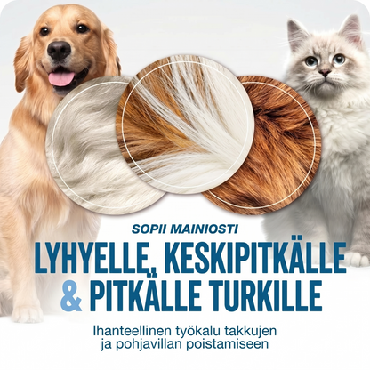Kaksipuolinen lemmikkien karvanpoistoharja