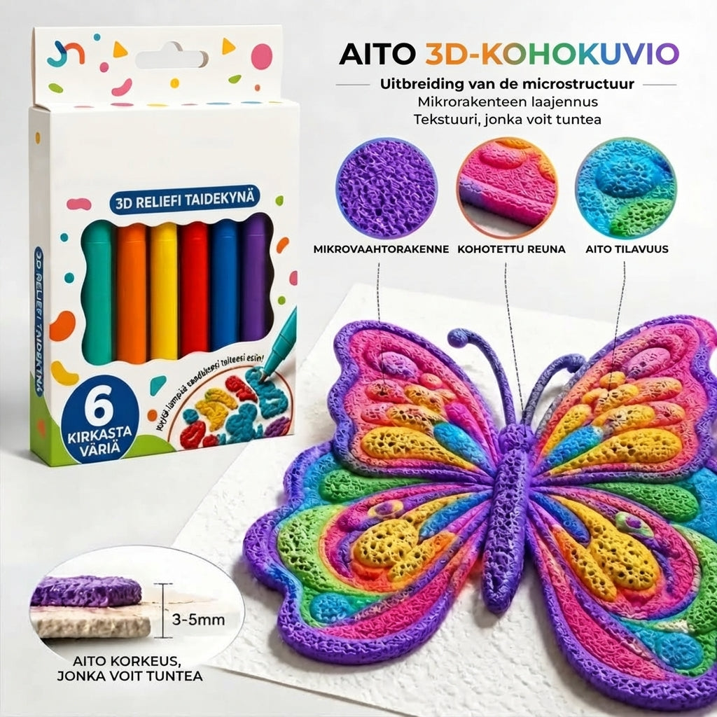 3D-kohokuviointikynäsarja mikrovaahtorakenteella