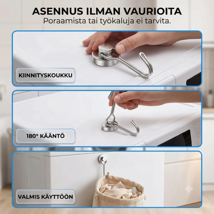 Sarja 2 magneettista kääntyvää koukkua