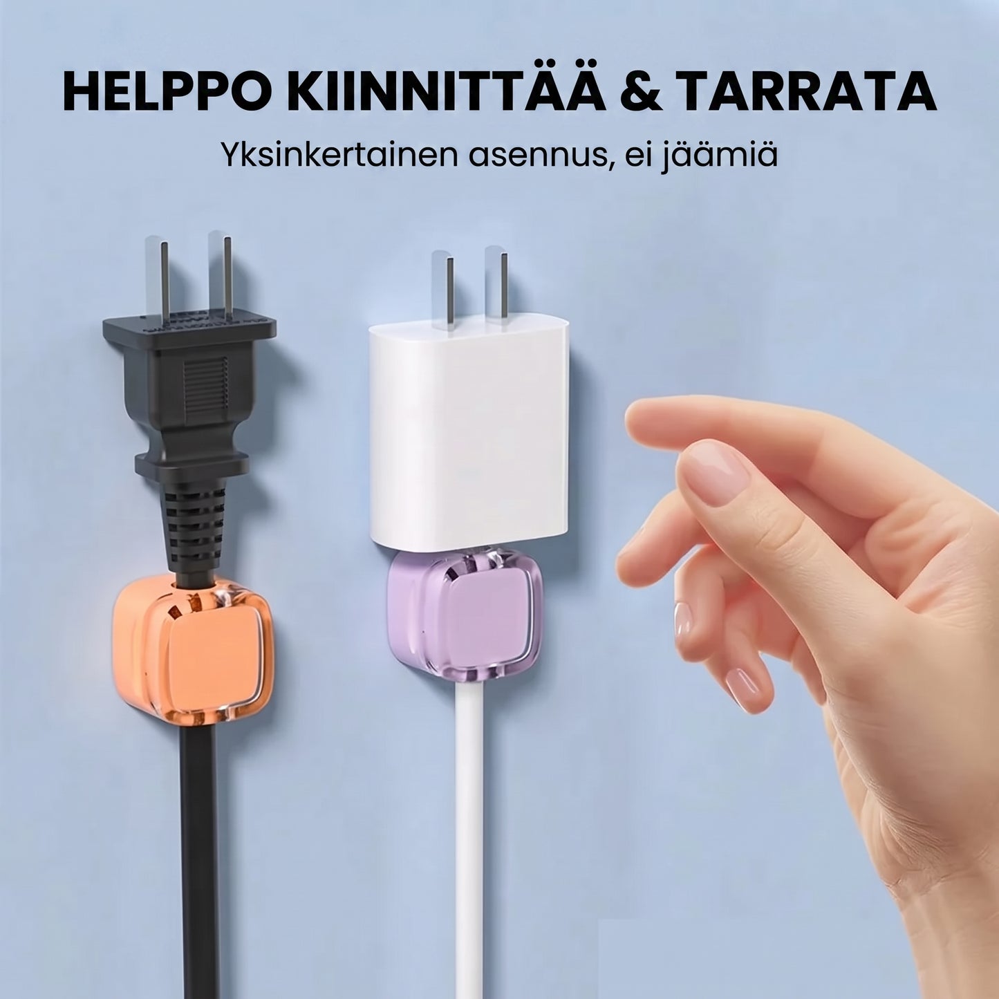Itseliimautuva kaapelikiinnike sileille pinnoille