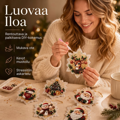 DIY joulupallojen askartelusetti helmillä ja akryylillä