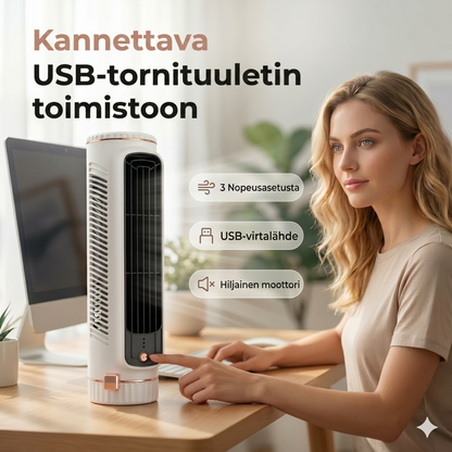 Kannettava USB-tornituuletin 3 nopeudella