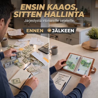 Säästökansio numerolukolla käteistä varten