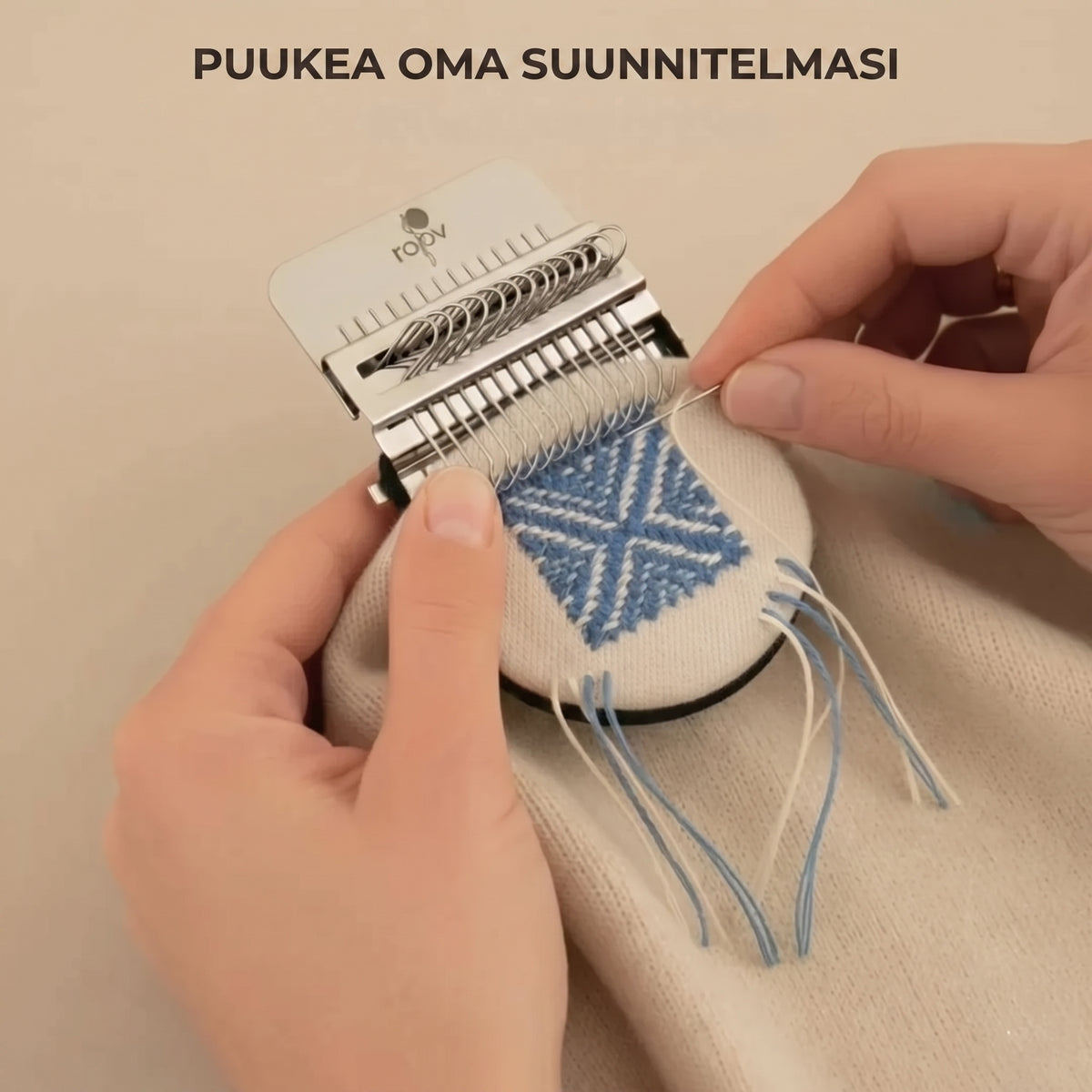 Kudontasetti puisilla kangaspuilla