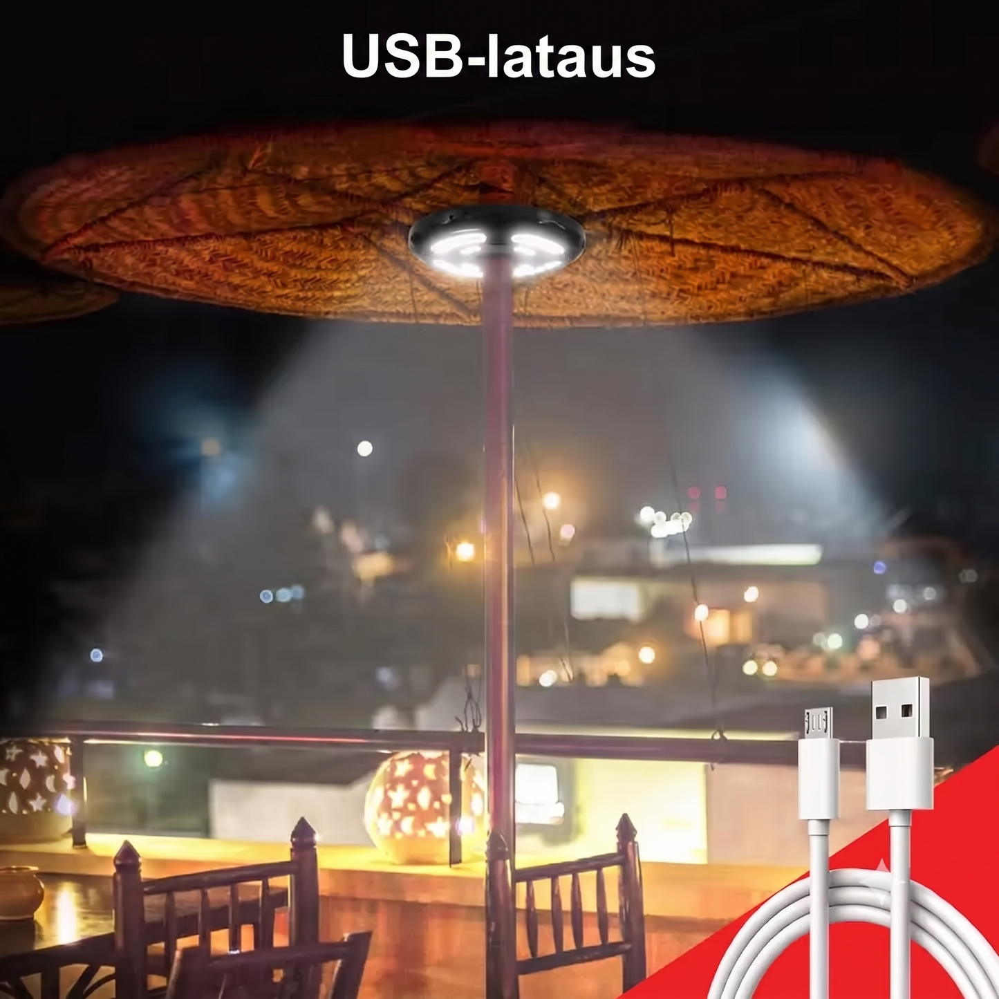 LUMINA-aurinkovarjon valo 28 LED-lampulla