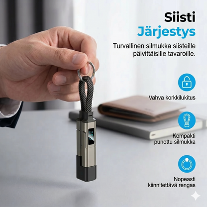 4-in-1 digitaalisella näytöllä varustettu avaimenperä-latauskaapeli