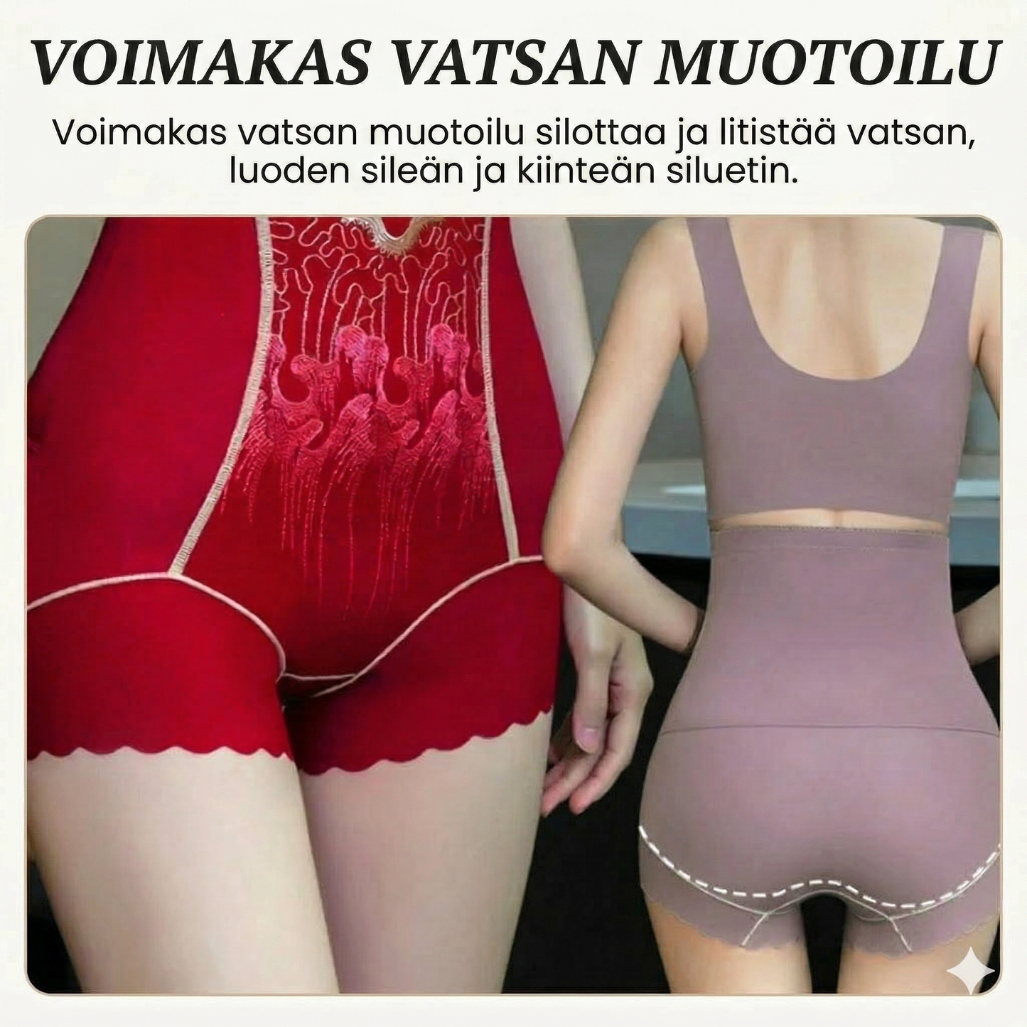 Korkeavyötäröiset muotoilevat shortsit naisille