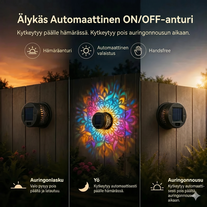 Mandala-aurinkokennolamppu - Kaunis projektio & IP65-vedenpitävä