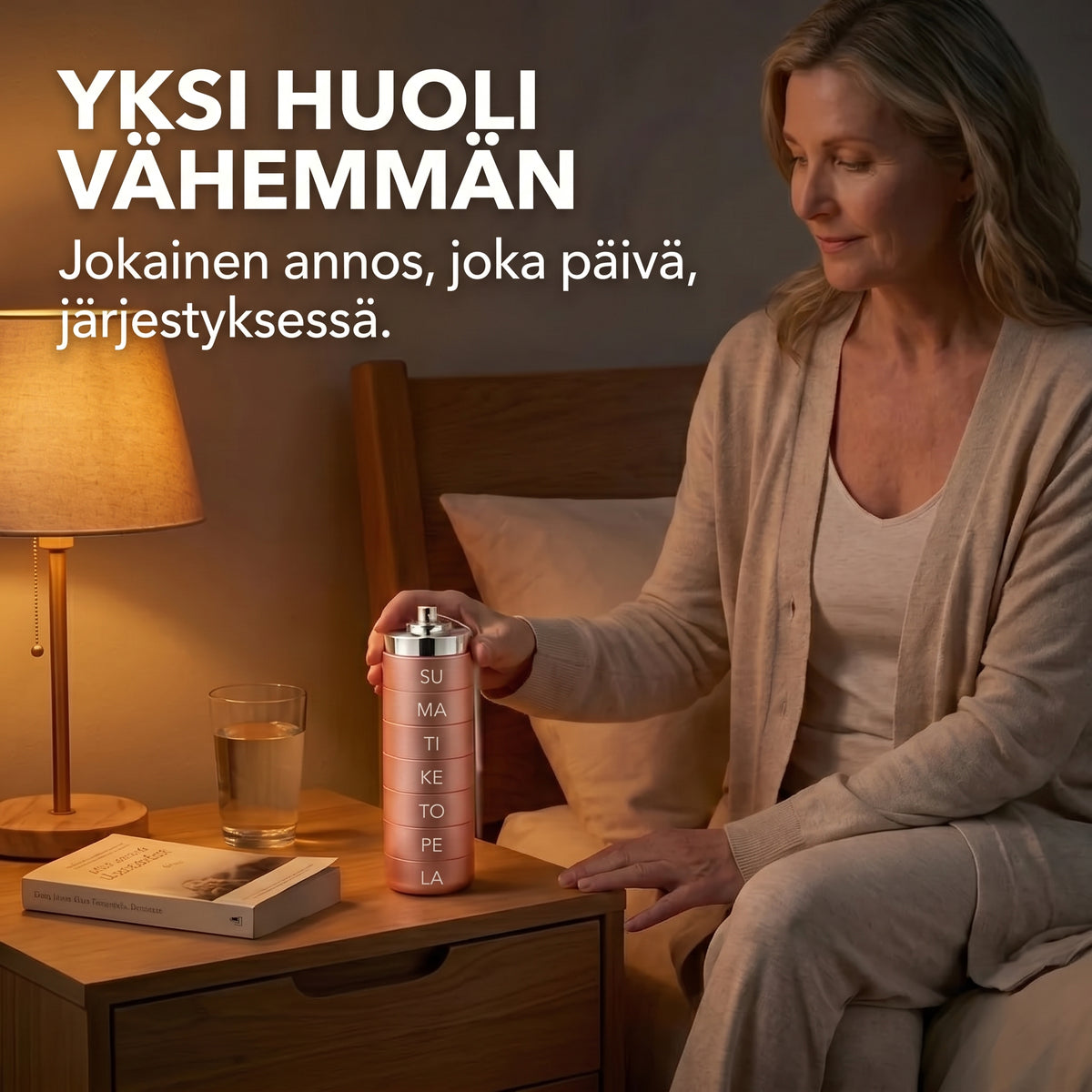 Smart Dose metallinen pillerirasia 7 lokerolla