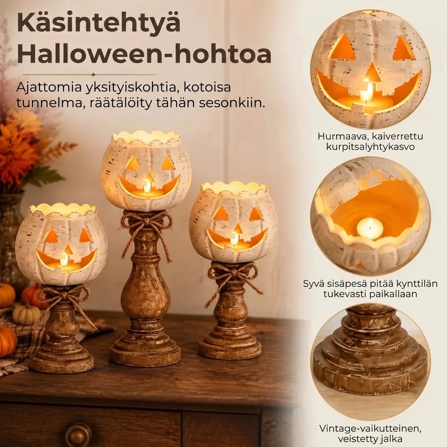 Halloween-kurpitsakynttilänjalka