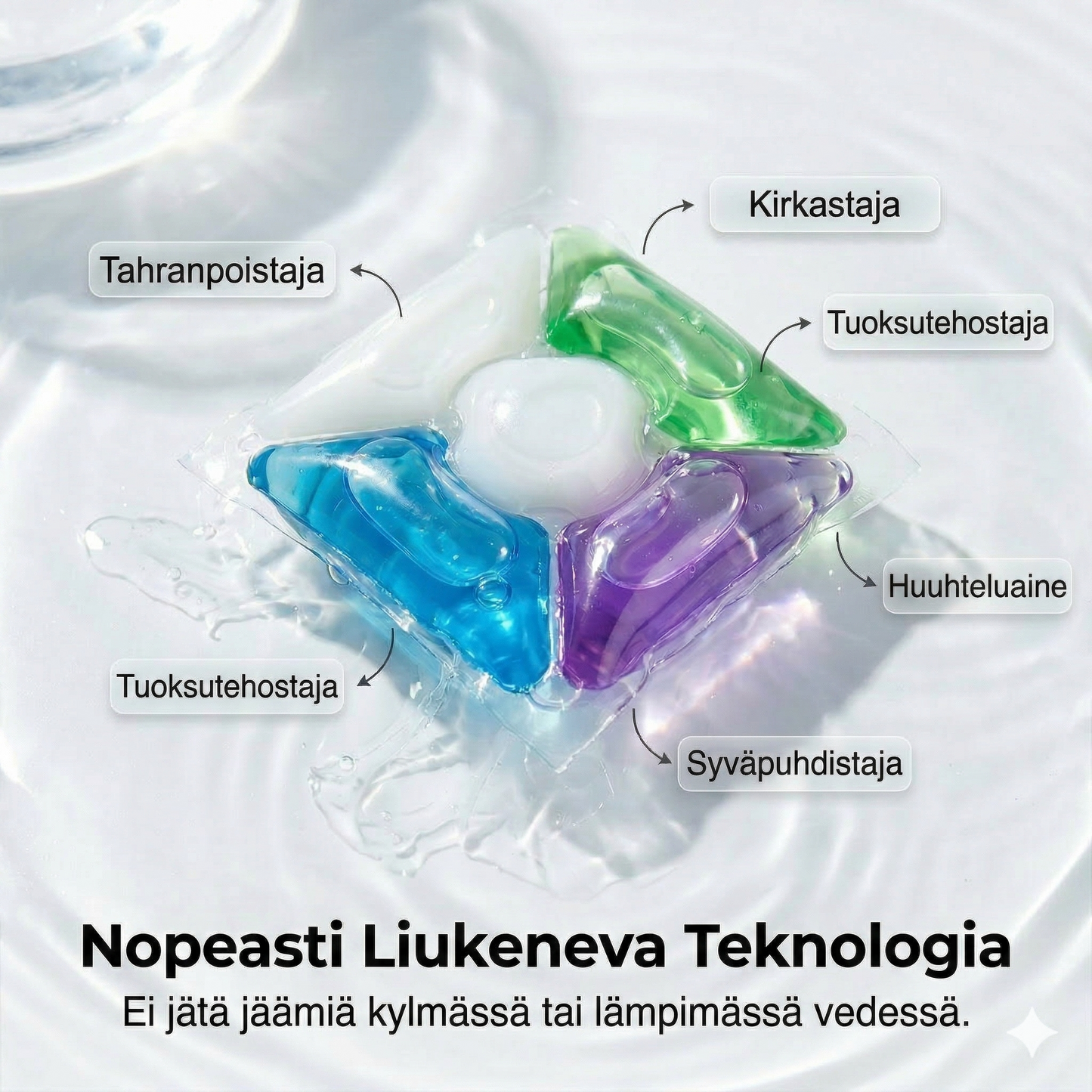 Pesuainekapselit perusteelliseen puhdistukseen ja sterilointiin (11g5 kpl)