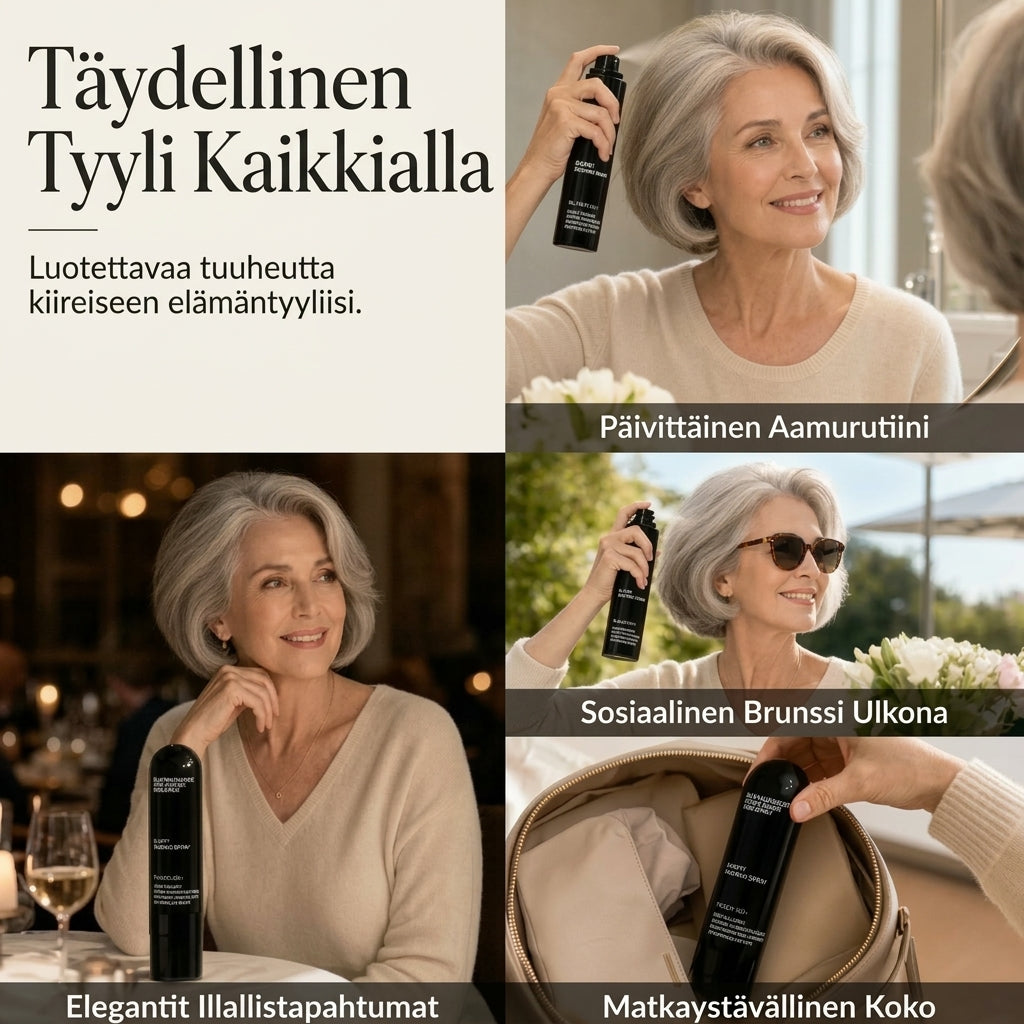 Tuuheuttava persikantuoksuinen hiussuihke hennoille hiuksille