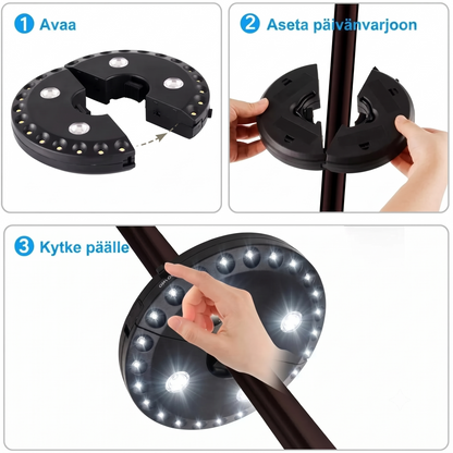 LUMINA-aurinkovarjon valo 28 LED-lampulla