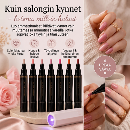 SalonPen 3-in-1 geelikynäsetti UV-LED-lampulla (6 kpl)