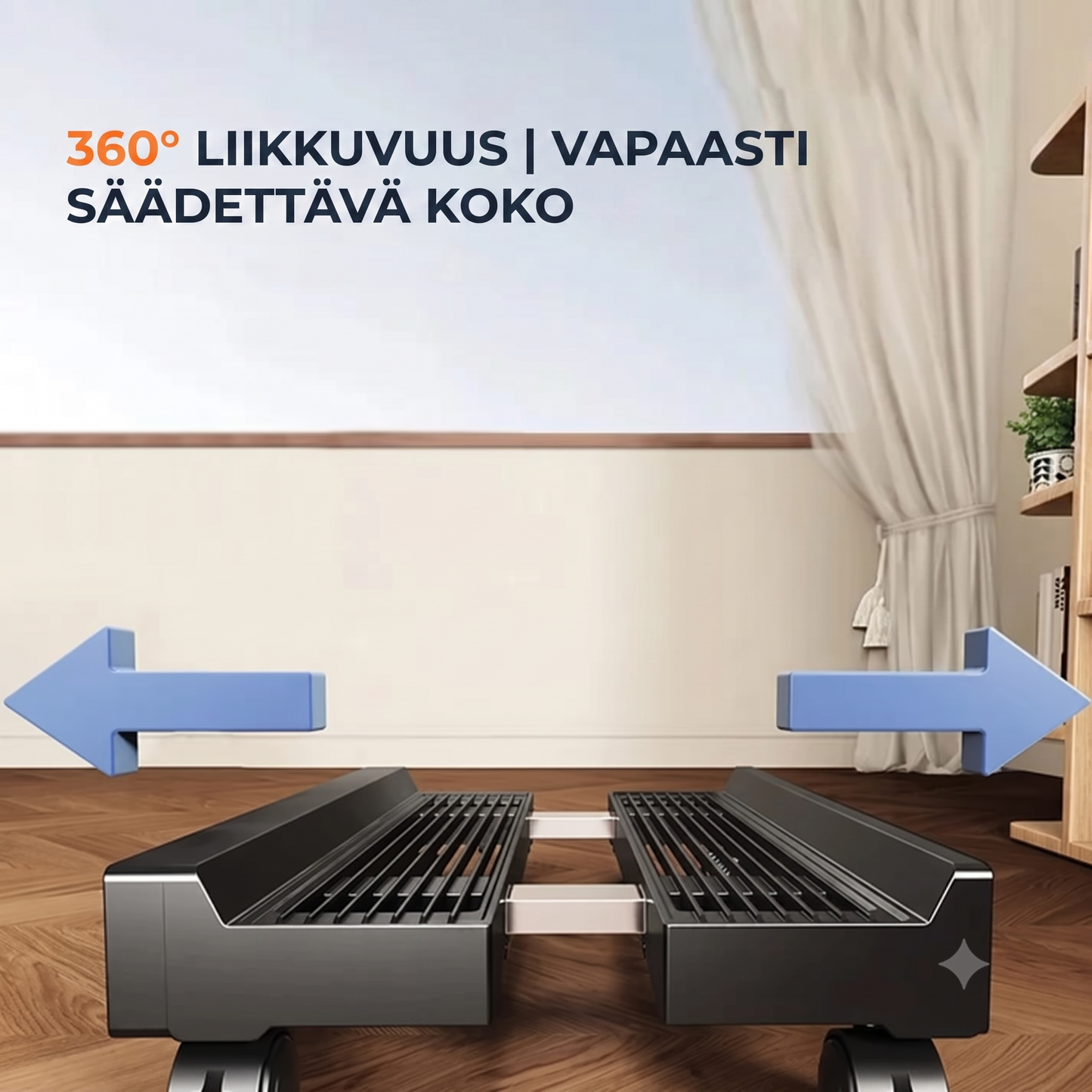 Säädettävä tietokoneteline pyörillä