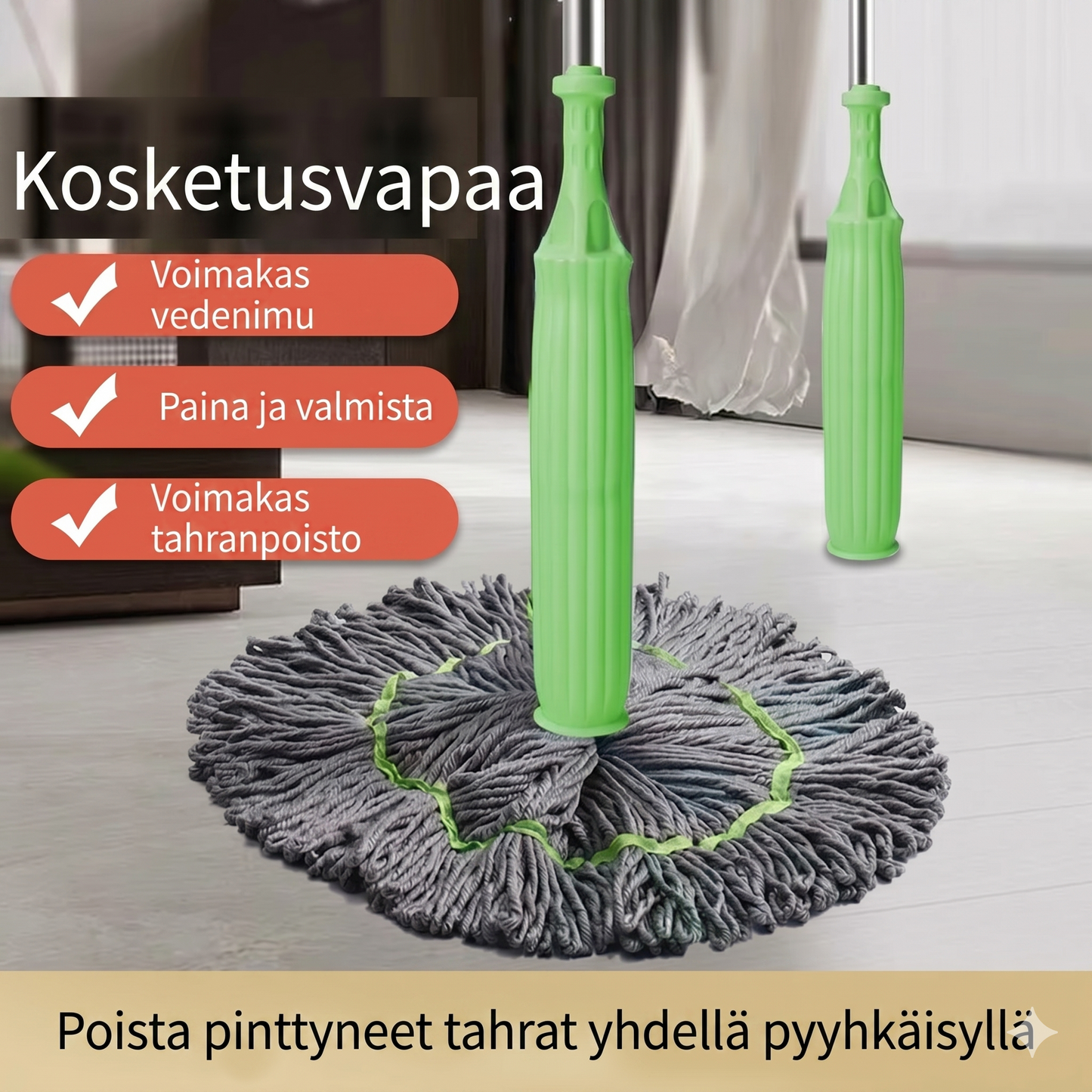 Mikrokuituinen imukykyinen moppi