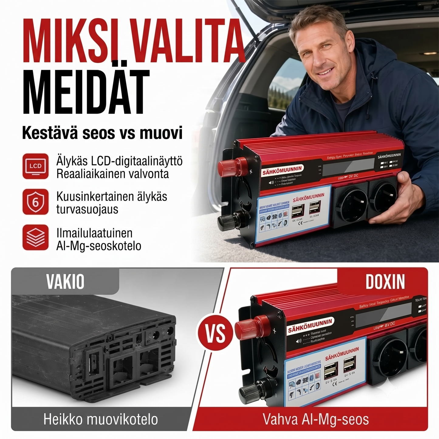 Autoinvertteri 12 V - 230 V