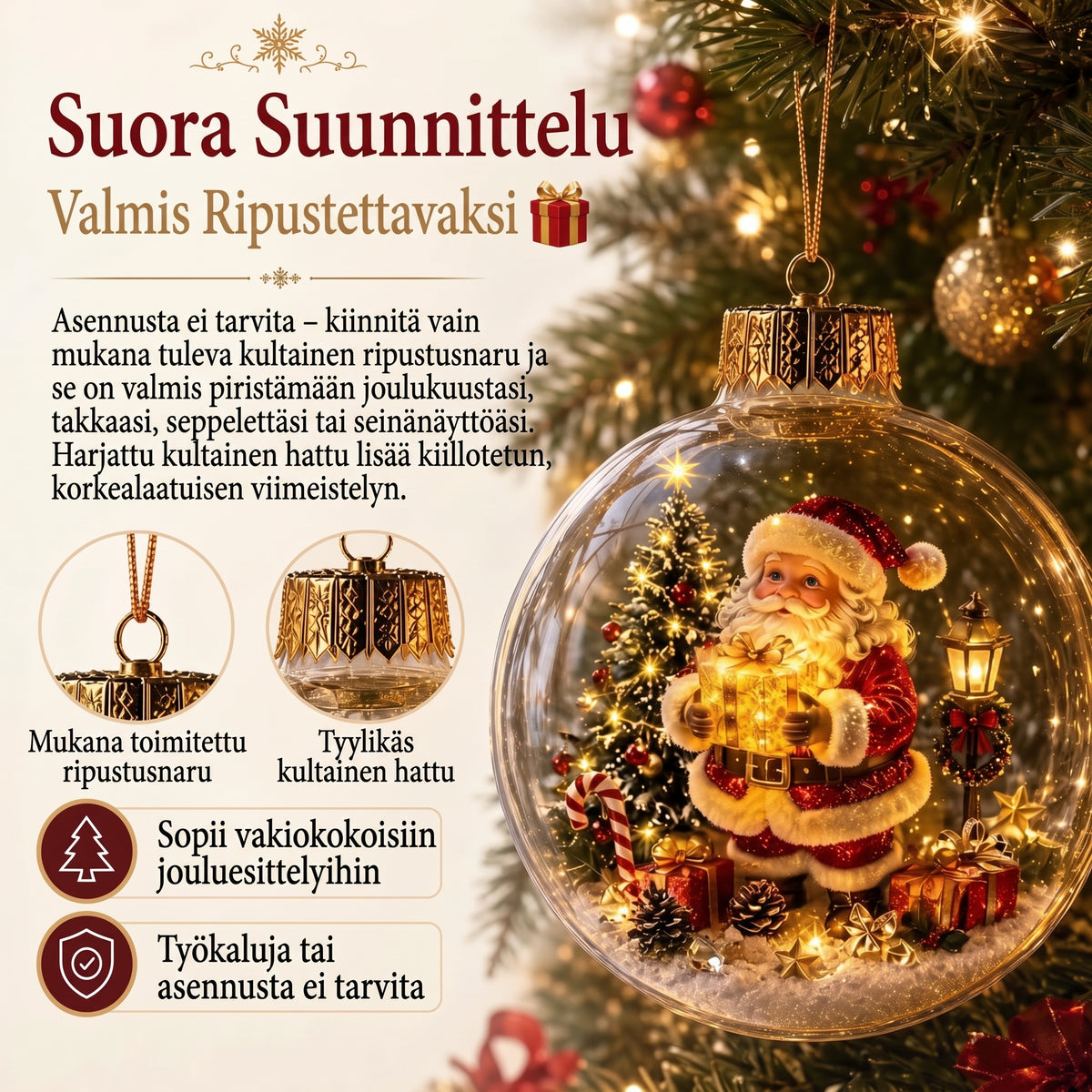 VinterMagi valaistu pienoiskoossa oleva joulukoriste