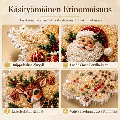 DIY joulupallojen askartelusetti helmillä ja akryylillä
