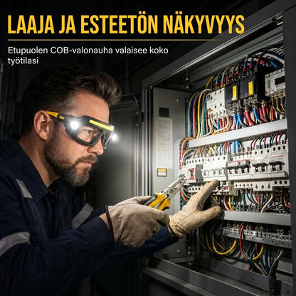 Ladattava silmälasimallinen LED otsalamppu liiketunnistimella