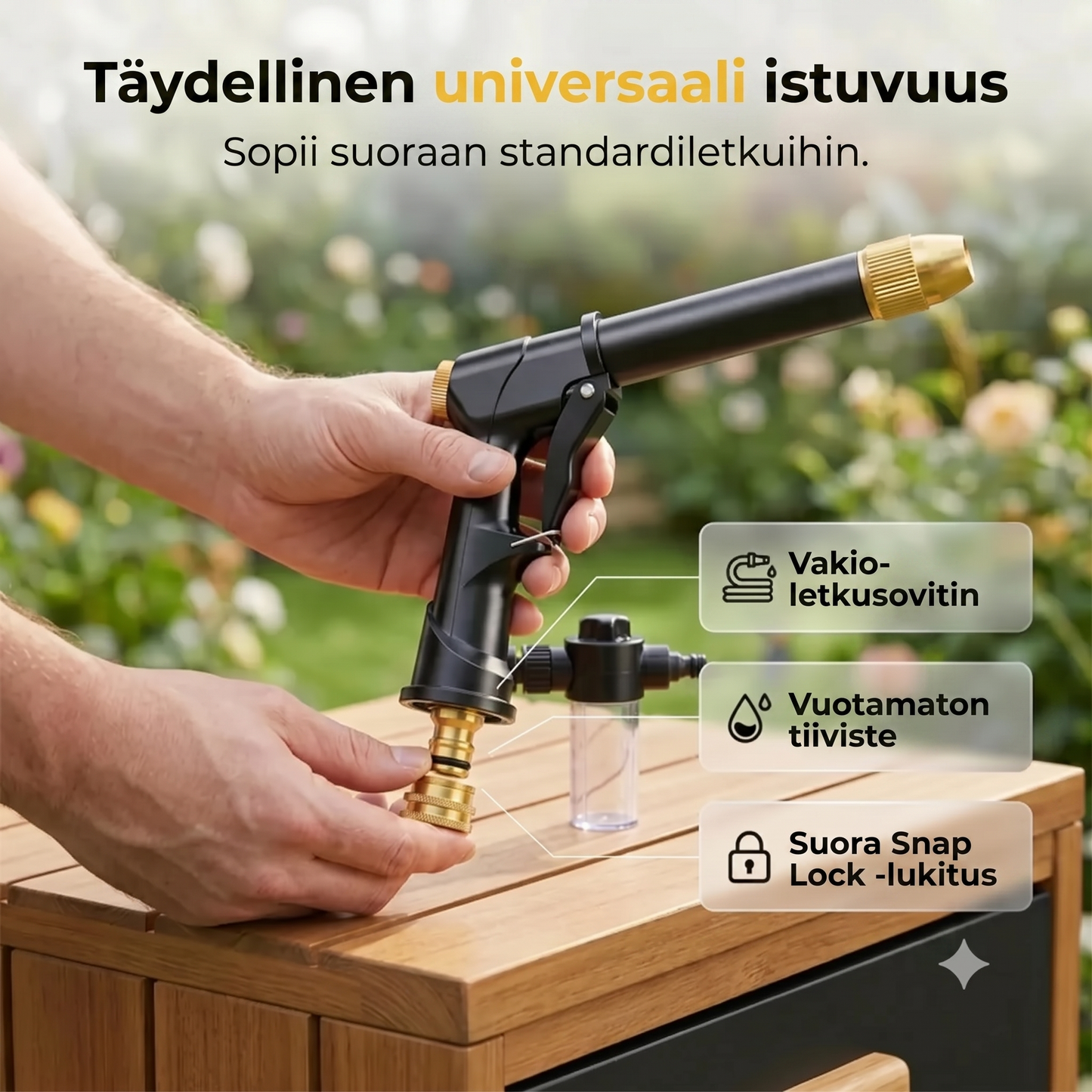 Puutarhaletkun ruiskupistooli