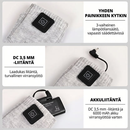 Vedenkestävät sähkölämmitteiset talvisukat